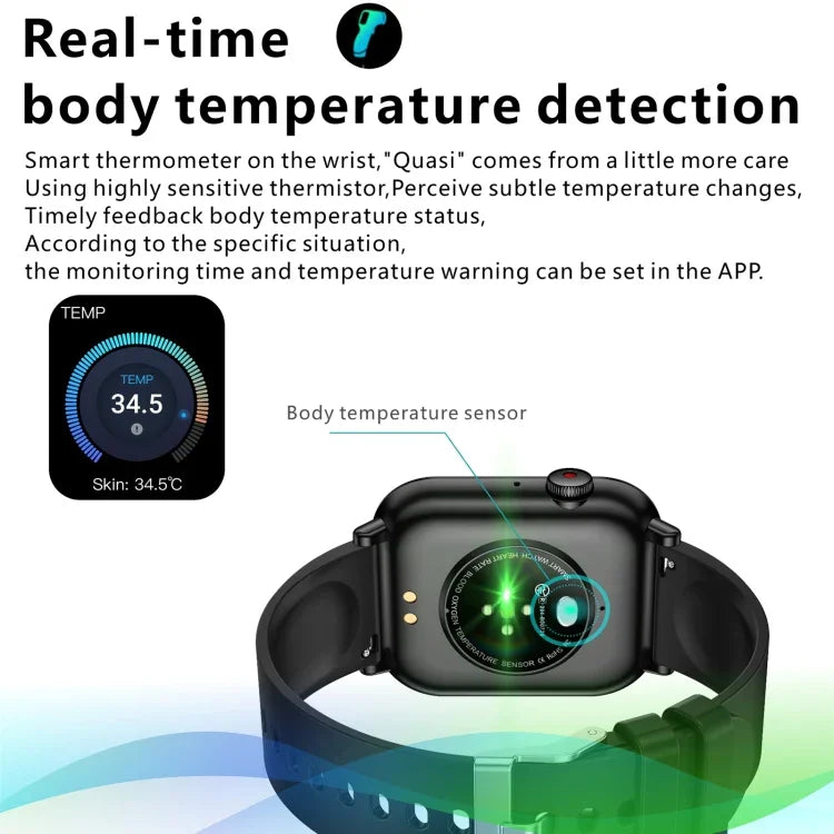 QX9 1.96인치 BT5.2 스마트 스포츠 워치, 블루투스 통화 / 수면 / 혈중 산소 / 심박수 / 혈압 건강 모니터 지원