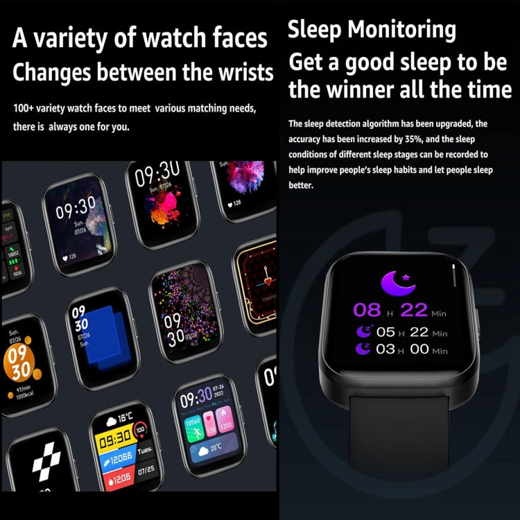 GS6 1.69 inch Runmefit  Pressure MET BT Call Smart Watch, Heart Rate / Blood Pressure / Body Temperature