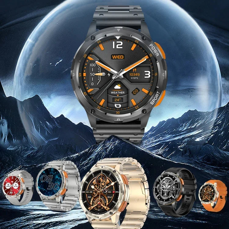 LEMFO AK59 1.43인치 AMOLED 원형 스크린 실리콘 스트랩 스마트워치