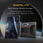 OUKITEL RT8 4G 네트워크 IP68/IP69K 러기드 태블릿, 11인치 안드로이드 13 MediaTek Helio G99 쿼드 코어 듀얼 SIM 지원, EU 플러그, RT8 6GB+256GB