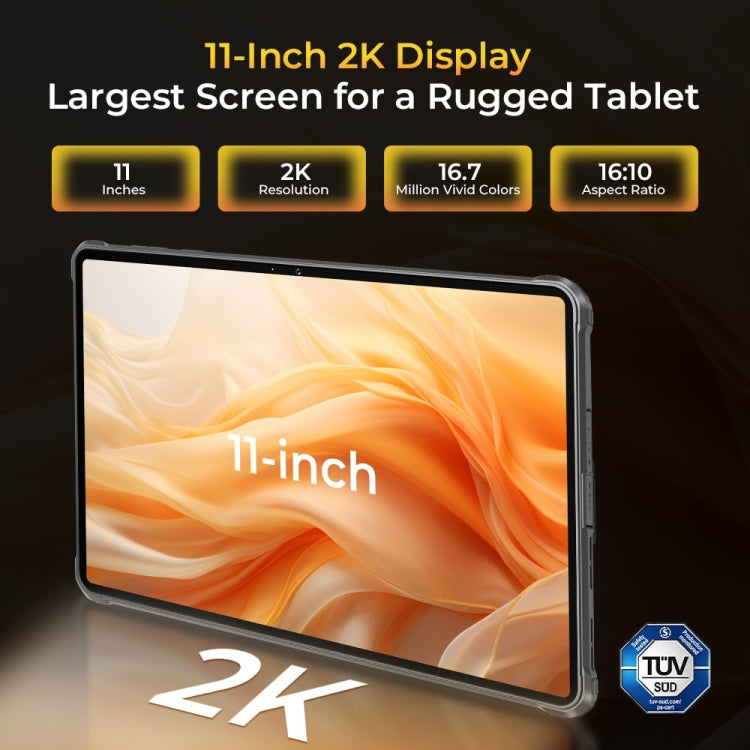 OUKITEL RT8 4G 네트워크 IP68/IP69K 러기드 태블릿, 11인치 안드로이드 13 MediaTek Helio G99 쿼드 코어 듀얼 SIM 지원, EU 플러그, RT8 6GB+256GB