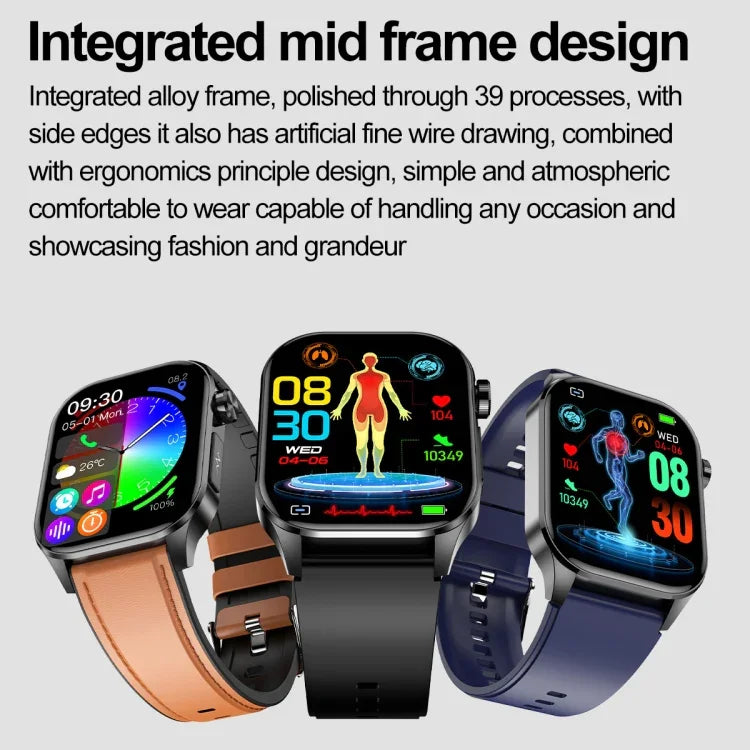 ET580 2.04인치 AMOLED 스크린 스포츠 스마트워치, 블루투스 통화 / 심전도 기능 지원