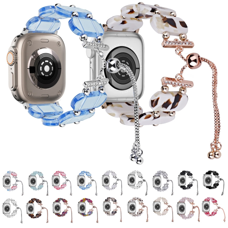 레진 리트랙터블 체인 시계 밴드, 애플 워치 시리즈 7 41mm용, 애플 워치 시리즈 7 45mm용
