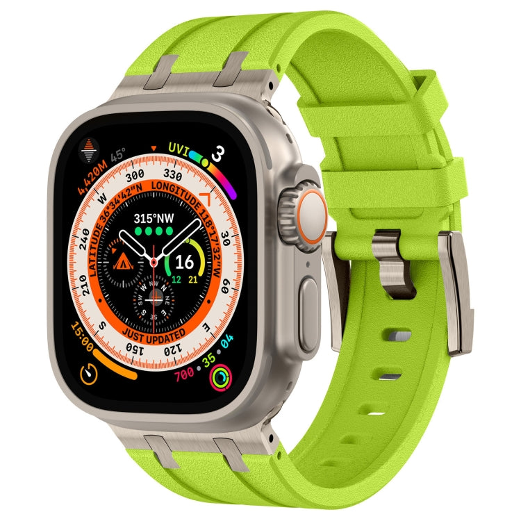 스톤 그레인 액체 실리콘 시계 밴드, Apple Watch SE 2023 44mm용, Apple Watch Ultra 2 49mm용, Apple Watch 시리즈 9 45mm용, Apple Watch Ultra 49mm용