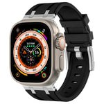 스톤 그레인 액체 실리콘 시계 밴드, Apple Watch SE 2023 44mm용, Apple Watch Ultra 2 49mm용, Apple Watch 시리즈 9 45mm용, Apple Watch Ultra 49mm용