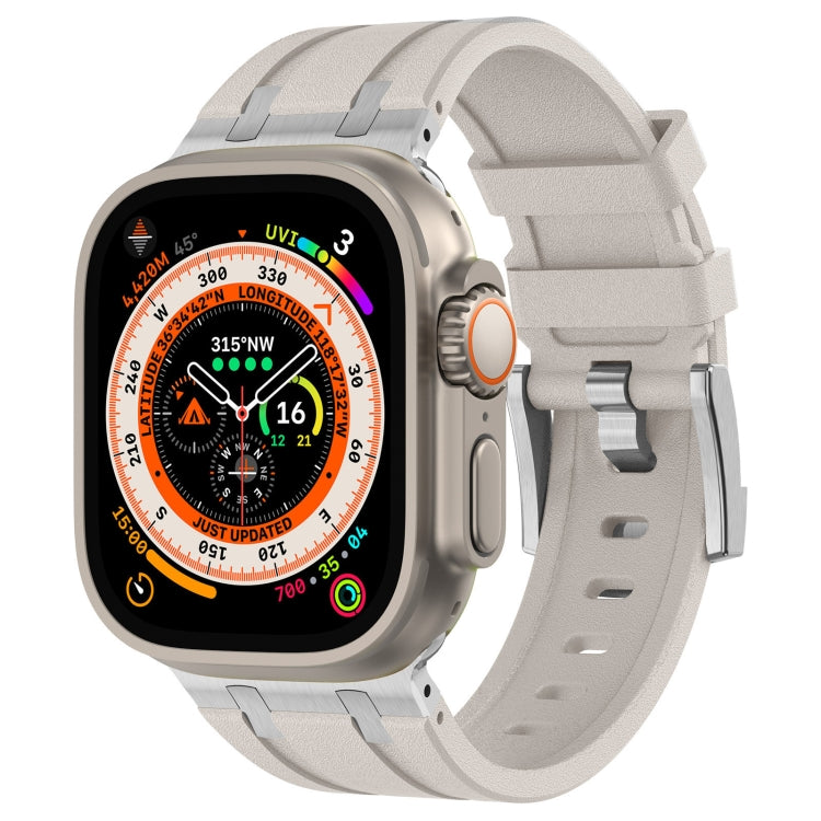 스톤 그레인 액체 실리콘 시계 밴드, Apple Watch SE 2023 44mm용, Apple Watch Ultra 2 49mm용, Apple Watch 시리즈 9 45mm용, Apple Watch Ultra 49mm용