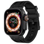 스톤 그레인 액체 실리콘 시계 밴드, Apple Watch SE 2023 44mm용, Apple Watch Ultra 2 49mm용, Apple Watch 시리즈 9 45mm용, Apple Watch Ultra 49mm용