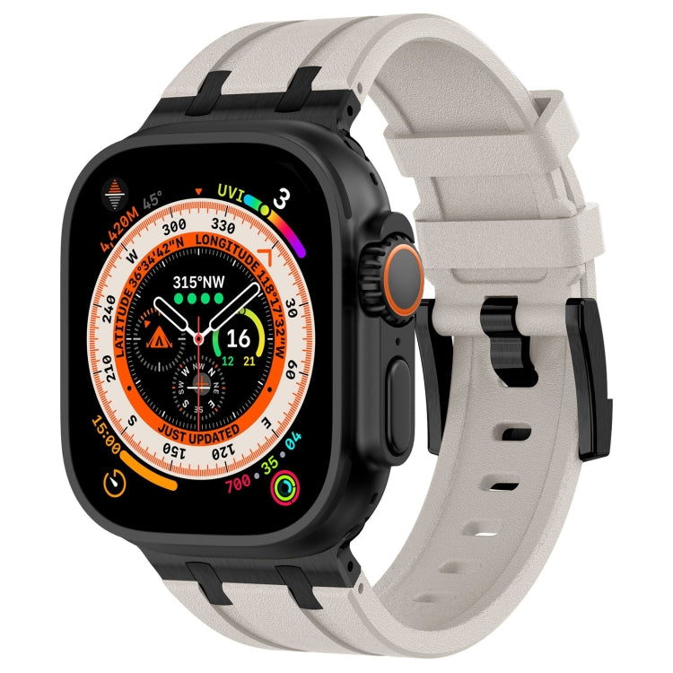 스톤 그레인 액체 실리콘 시계 밴드, Apple Watch SE 2023 44mm용, Apple Watch Ultra 2 49mm용, Apple Watch 시리즈 9 45mm용, Apple Watch Ultra 49mm용