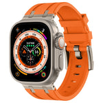 스톤 그레인 액체 실리콘 시계 밴드, Apple Watch SE 2023 44mm용, Apple Watch Ultra 2 49mm용, Apple Watch 시리즈 9 45mm용, Apple Watch Ultra 49mm용
