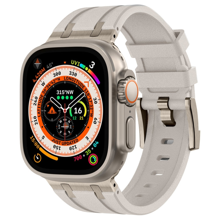 스톤 그레인 액체 실리콘 시계 밴드, Apple Watch SE 2023 44mm용, Apple Watch Ultra 2 49mm용, Apple Watch 시리즈 9 45mm용, Apple Watch Ultra 49mm용