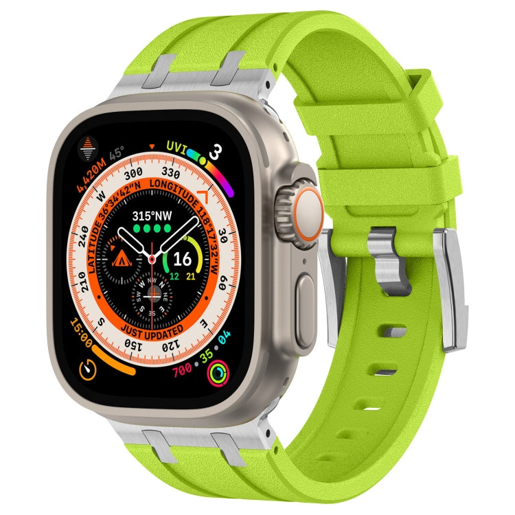 스톤 그레인 액체 실리콘 시계 밴드, Apple Watch SE 2023 44mm용, Apple Watch Ultra 2 49mm용, Apple Watch 시리즈 9 45mm용, Apple Watch Ultra 49mm용