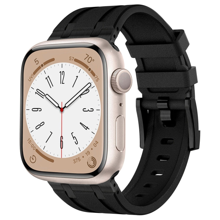 스톤 그레인 액체 실리콘 시계 밴드, Apple Watch 시리즈 6 44mm용, Apple Watch 시리즈 5 44mm용, Apple Watch 시리즈 4 44mm용, Apple Watch 시리즈 3 42mm용