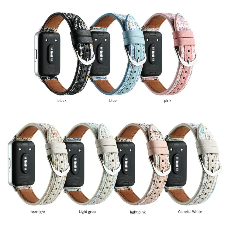 Woolen Leather Watch Band, For Samsung Galaxy Fit 3
