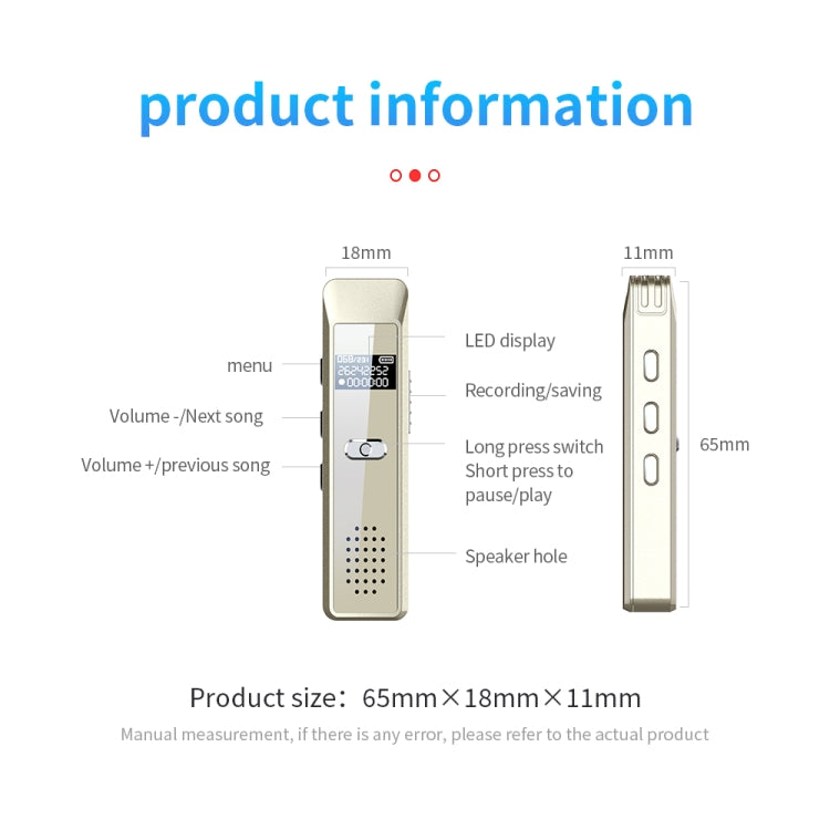 JNN Q7 미니 휴대용 음성 녹음기 OLED 스크린, 4GB, 8GB, 16GB, 32GB