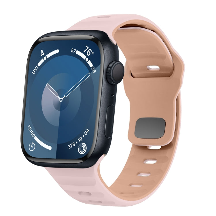 웨이브 텍스처 리버스 버클 실리콘 시계줄, 애플 워치 울트라 2 49mm용, 애플 워치 시리즈 9 45mm용, 애플 워치 시리즈 9 41mm용, 애플 워치 울트라 49mm용