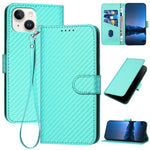 YX0070 탄소 섬유 버클 가죽 휴대폰 케이스와 스트랩, iPhone 13 Pro Max용, iPhone 13 Pro용, iPhone 13용, iPhone 13 mini용, iPhone 12 / 12 Pro용, iPhone 12 Pro Max용