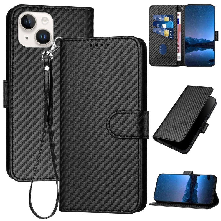 YX0070 탄소 섬유 버클 가죽 휴대폰 케이스와 스트랩, iPhone 13 Pro Max용, iPhone 13 Pro용, iPhone 13용, iPhone 13 mini용, iPhone 12 / 12 Pro용, iPhone 12 Pro Max용