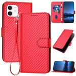 YX0070 탄소 섬유 버클 가죽 휴대폰 케이스와 스트랩, iPhone 13 Pro Max용, iPhone 13 Pro용, iPhone 13용, iPhone 13 mini용, iPhone 12 / 12 Pro용, iPhone 12 Pro Max용