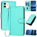 YX0070 탄소 섬유 버클 가죽 휴대폰 케이스와 스트랩, iPhone 13 Pro Max용, iPhone 13 Pro용, iPhone 13용, iPhone 13 mini용, iPhone 12 / 12 Pro용, iPhone 12 Pro Max용