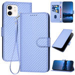 YX0070 탄소 섬유 버클 가죽 휴대폰 케이스와 스트랩, iPhone 13 Pro Max용, iPhone 13 Pro용, iPhone 13용, iPhone 13 mini용, iPhone 12 / 12 Pro용, iPhone 12 Pro Max용
