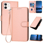 YX0070 탄소 섬유 버클 가죽 휴대폰 케이스와 스트랩, iPhone 13 Pro Max용, iPhone 13 Pro용, iPhone 13용, iPhone 13 mini용, iPhone 12 / 12 Pro용, iPhone 12 Pro Max용