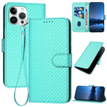 YX0070 탄소 섬유 버클 가죽 휴대폰 케이스와 스트랩, iPhone 13 Pro Max용, iPhone 13 Pro용, iPhone 13용, iPhone 13 mini용, iPhone 12 / 12 Pro용, iPhone 12 Pro Max용