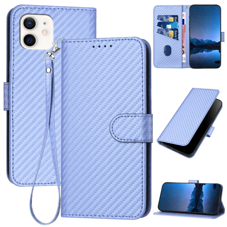 YX0070 카본 파이버 버클 가죽 휴대폰 케이스와 스트랩, iPhone 12 mini용, iPhone 11 Pro Max용, iPhone 11용, iPhone 11 Pro용, iPhone X / XS용, iPhone XR용