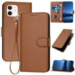 YX0070 카본 파이버 버클 가죽 휴대폰 케이스와 스트랩, iPhone 12 mini용, iPhone 11 Pro Max용, iPhone 11용, iPhone 11 Pro용, iPhone X / XS용, iPhone XR용