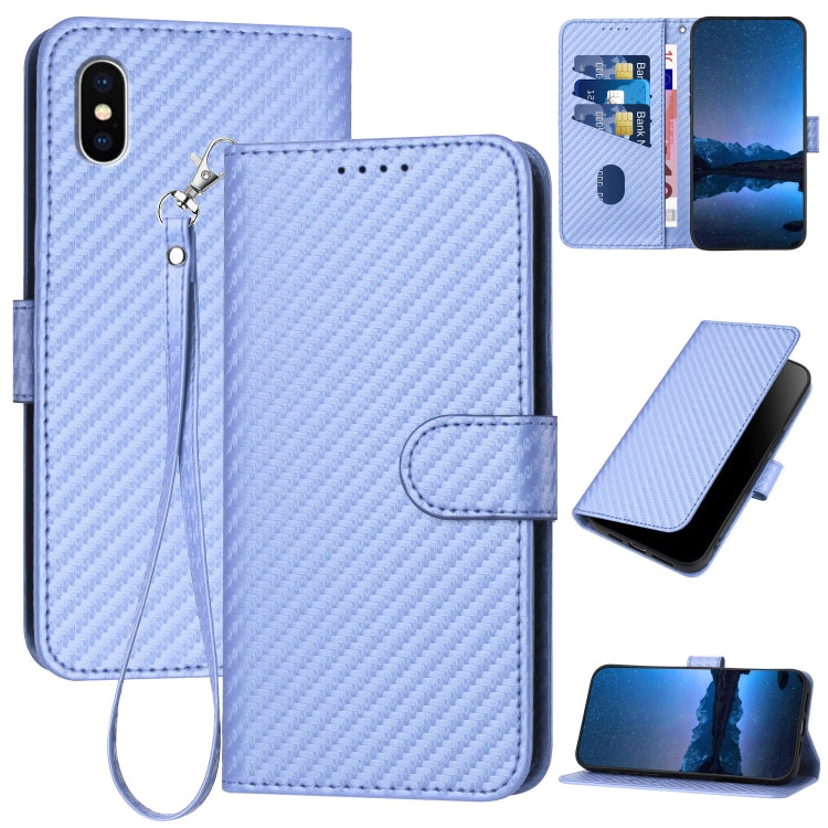 YX0070 카본 파이버 버클 가죽 휴대폰 케이스와 스트랩, iPhone 12 mini용, iPhone 11 Pro Max용, iPhone 11용, iPhone 11 Pro용, iPhone X / XS용, iPhone XR용