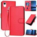 YX0070 카본 파이버 버클 가죽 휴대폰 케이스와 스트랩, iPhone 12 mini용, iPhone 11 Pro Max용, iPhone 11용, iPhone 11 Pro용, iPhone X / XS용, iPhone XR용