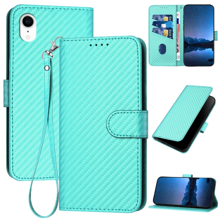 YX0070 카본 파이버 버클 가죽 휴대폰 케이스와 스트랩, iPhone 12 mini용, iPhone 11 Pro Max용, iPhone 11용, iPhone 11 Pro용, iPhone X / XS용, iPhone XR용