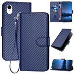 YX0070 카본 파이버 버클 가죽 휴대폰 케이스와 스트랩, iPhone 12 mini용, iPhone 11 Pro Max용, iPhone 11용, iPhone 11 Pro용, iPhone X / XS용, iPhone XR용