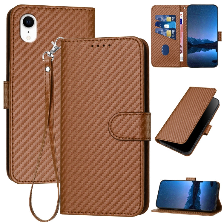 YX0070 카본 파이버 버클 가죽 휴대폰 케이스와 스트랩, iPhone 12 mini용, iPhone 11 Pro Max용, iPhone 11용, iPhone 11 Pro용, iPhone X / XS용, iPhone XR용