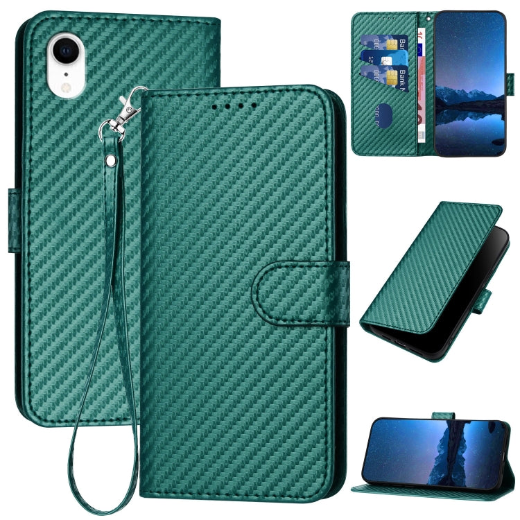 YX0070 카본 파이버 버클 가죽 휴대폰 케이스와 스트랩, iPhone 12 mini용, iPhone 11 Pro Max용, iPhone 11용, iPhone 11 Pro용, iPhone X / XS용, iPhone XR용