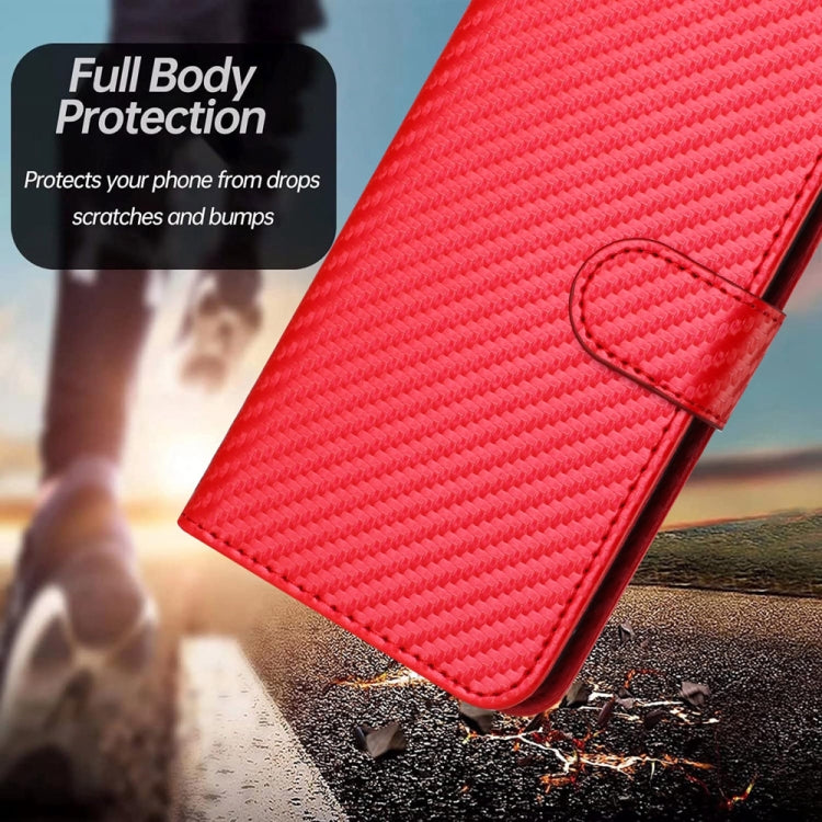 YX0070 탄소 섬유 버클 가죽 휴대폰 케이스와 스트랩, iPhone XS Max용, iPhone 8 Plus / 7 Plus용