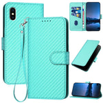 YX0070 탄소 섬유 버클 가죽 휴대폰 케이스와 스트랩, iPhone XS Max용, iPhone 8 Plus / 7 Plus용