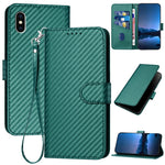 YX0070 탄소 섬유 버클 가죽 휴대폰 케이스와 스트랩, iPhone XS Max용, iPhone 8 Plus / 7 Plus용