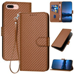 YX0070 탄소 섬유 버클 가죽 휴대폰 케이스와 스트랩, iPhone XS Max용, iPhone 8 Plus / 7 Plus용