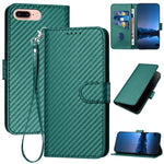 YX0070 탄소 섬유 버클 가죽 휴대폰 케이스와 스트랩, iPhone XS Max용, iPhone 8 Plus / 7 Plus용