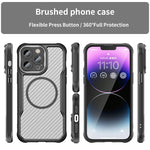 카본 파이버 텍스처 MagSafe 반투명 휴대폰 케이스, iPhone 11 Pro용