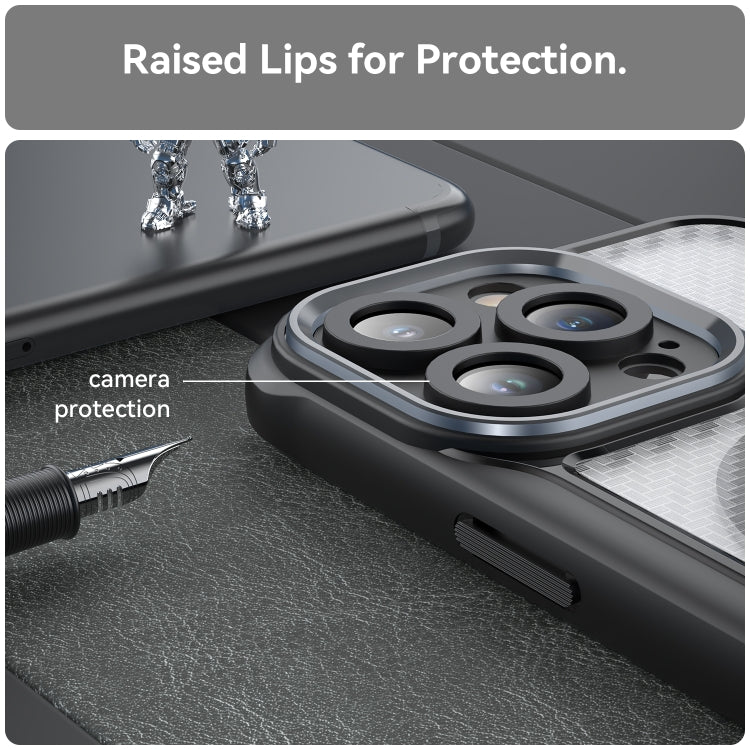 카본 파이버 텍스처 MagSafe 반투명 휴대폰 케이스, iPhone 11 Pro용