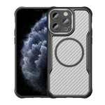 카본 파이버 텍스처 MagSafe 반투명 휴대폰 케이스, iPhone 11 Pro용