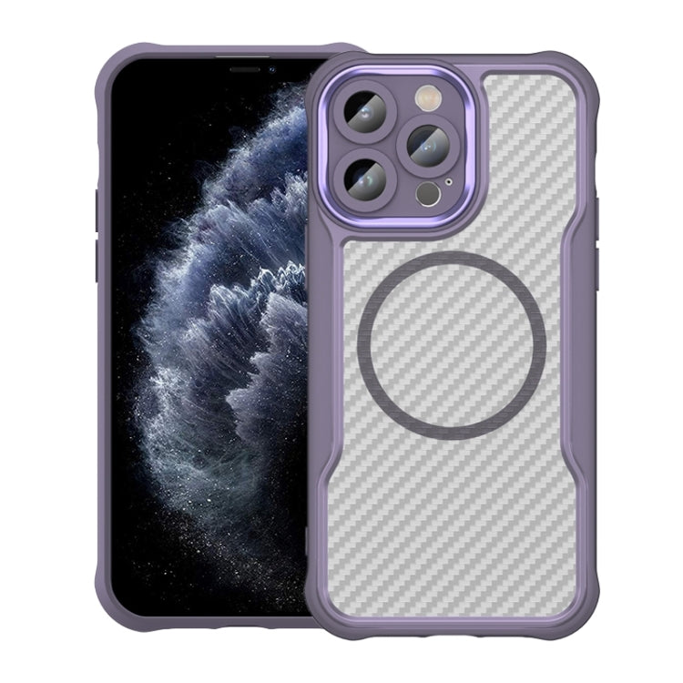 카본 파이버 텍스처 MagSafe 반투명 휴대폰 케이스, iPhone 11 Pro용