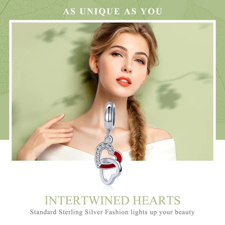 Creative Heart To Heart Hand DIY Silver Pendant S925 String Accessories