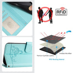 고양이 쥐 엠보스드 패턴 RFID 가죽 폰 케이스 목걸이 끈 포함, iPhone 13 mini용, iPhone 12/12 Pro용, iPhone 12 Pro Max용, iPhone 12 mini용, iPhone 11 Pro Max용, iPhone 11용, iPhone 11 Pro용, iPhone XS / X용