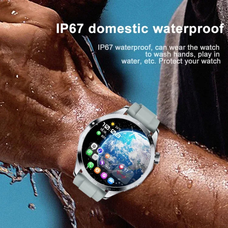 WS-26 1.52인치 IP67 스포츠 스마트워치, 블루투스 통화 / 수면 / 혈중 산소 / 심박수 / 혈압 건강 모니터 지원, 실리콘 스트랩, 스틸 스트랩, 가죽 스트랩