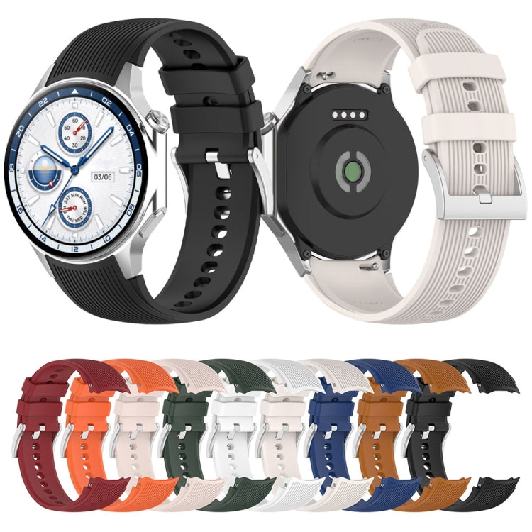 Vertical Texture Silicone Watch Band, For OPPO Watch X2