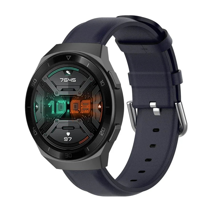 22mm 가죽 스트랩 라운드 테일 버클, 틱워치 프로 2020용, 화웨이 워치 GT2E용, 삼성 갤럭시 워치 3 45mm용