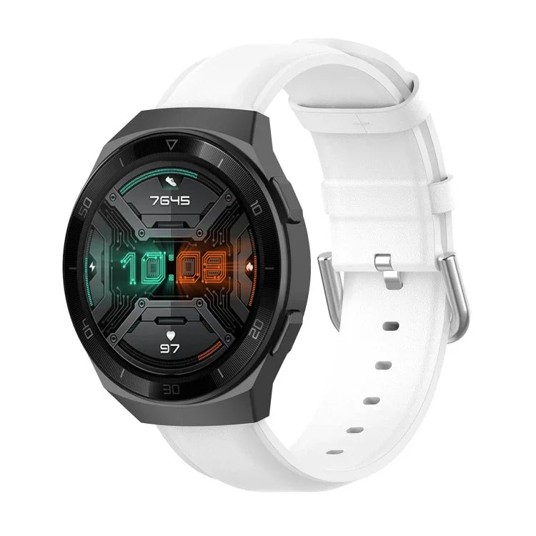 22mm 가죽 스트랩 라운드 테일 버클, 틱워치 프로 2020용, 화웨이 워치 GT2E용, 삼성 갤럭시 워치 3 45mm용