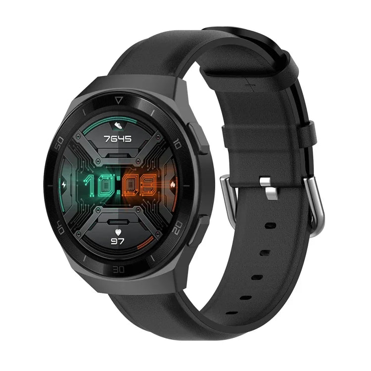 22mm 가죽 스트랩 라운드 테일 버클, 틱워치 프로 2020용, 화웨이 워치 GT2E용, 삼성 갤럭시 워치 3 45mm용